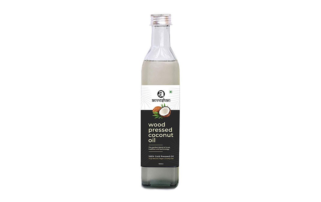 Anveshan Wood Pressed Coconut Oil    Plastic Bottle  1000 millilitre